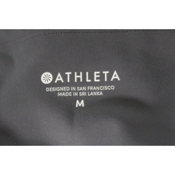 Athleta Leggings Medium Gray White‎ Pull-On Colorblock Tight Lightweight Women - Picture 2 of 13